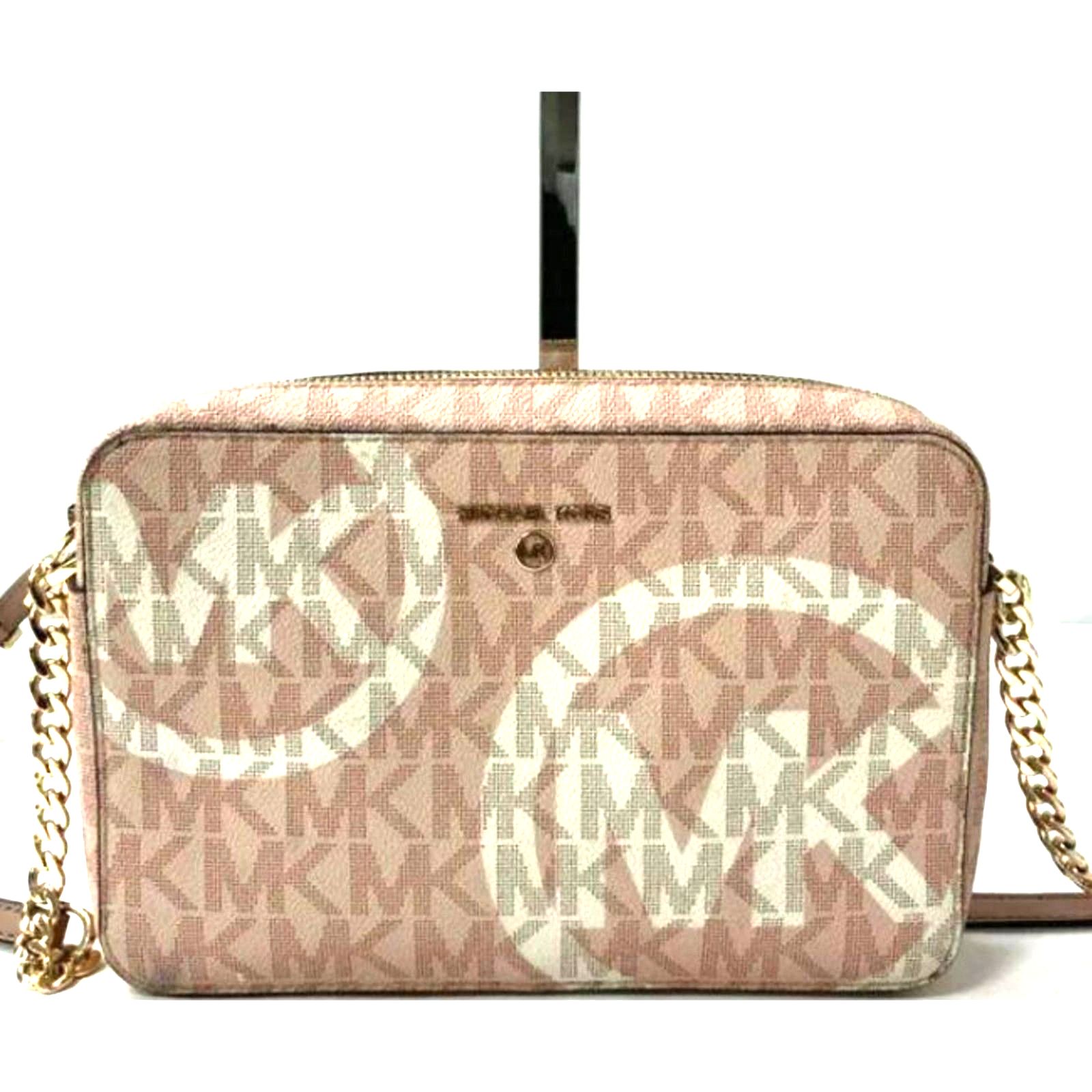 Authenticated Women's Michael Kors Ginny Medium Logo Crossbody Bag Pink Medium